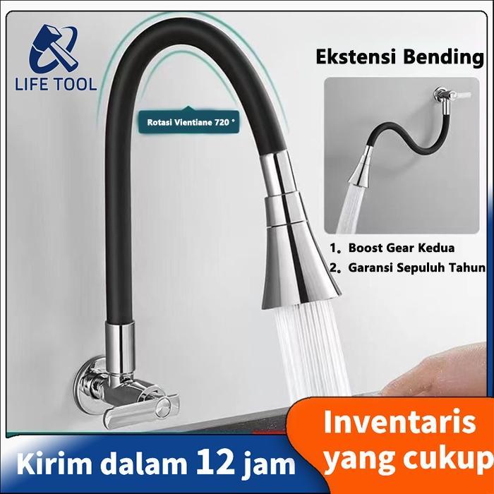 Toto - Sus304/Kran Air/ Kran Angsa/Kran Cuci Piring /Tembok Fleksibel Kran Cuci Piring Keran