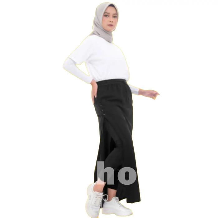 Setelan Rok Celana Senam Wanita setelan olahraga rok celana olahraga panjang Hitam Muslim Baju