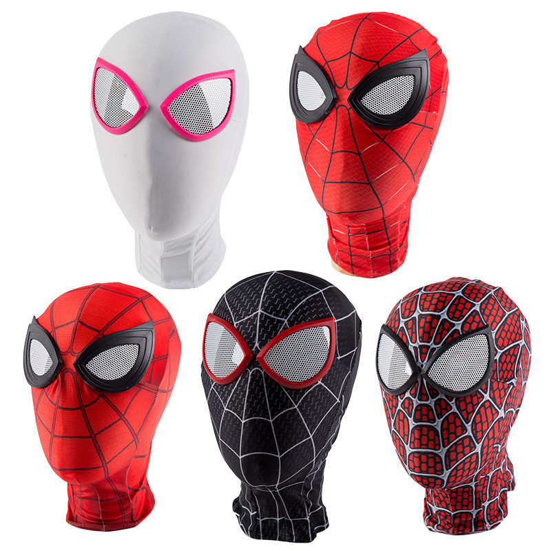 Spiderman Mask Peter Parker Miles Morales Raimi Superhero Cosplay Costume Masks Lens Prop Face Mask