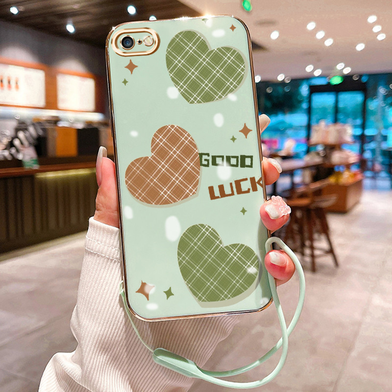 Casing Hp Untuk iPhone 6 6s 6 Plus 6s Plus 7 Plus 8 Plus Se 2020 X Xs Max Xr Case Hati Kotak Tiga Wa