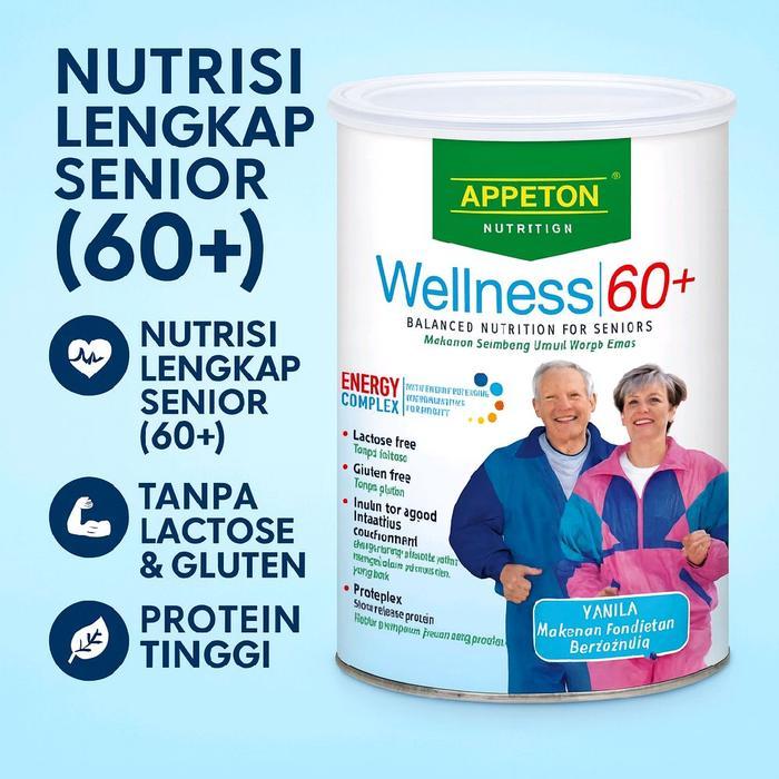 [Original Malaysia] Susu Lansia Orangtua Appeton 60+ 400 Gram 900 gr Rasa Vanila Wellness Diabetic