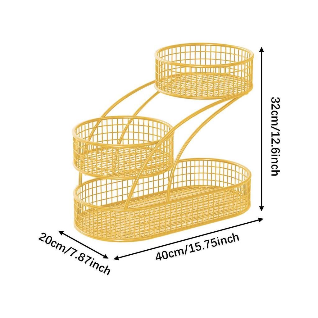 3 Tier Fruit Basket Holder Display Stand Table Centerpiece Modern Iron Fruit Bowl Kitchen Organizer
