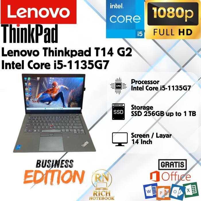 Laptop Bisnis Lenovo Thinkpad T14 G2 Core i5 Gen 11 | RAM 48GB | SSD 1 TB | 14 Inch | Windows 11 Pro