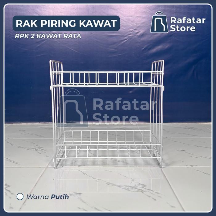 Rak Piring Susun 2 Kawat // Rpk 2 Kawat Rata // Rak Piring Mini Wastafel Susun 2 // Rak Serbaguna