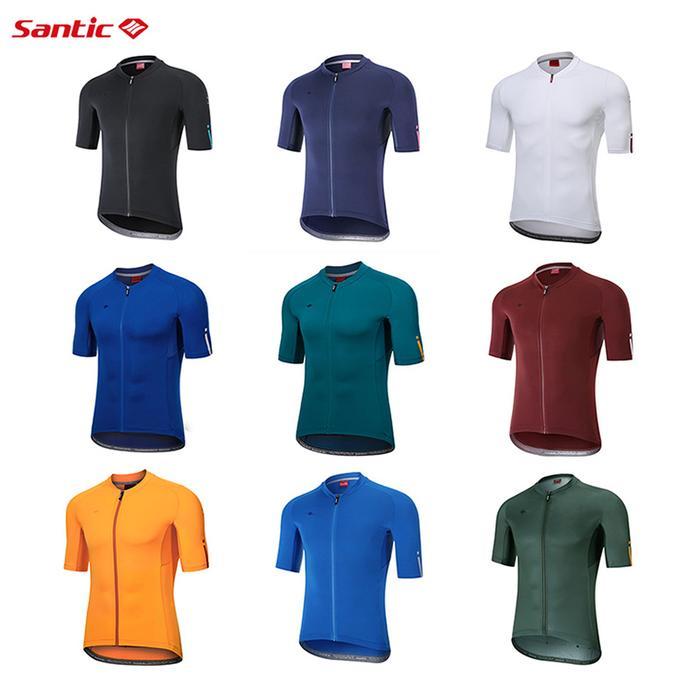 Terbaik Best Quality 100% Original Santic Jersey Sepeda Profesional Pria Kaus Sepeda Jalan Bernapas