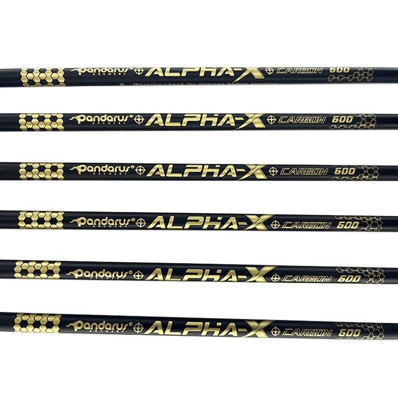 12pcs PANDARUS Archery ID6.2mm Pure Carbon Arrow Shaft (Alpha-X Series) Straightness -/+0.006 Pure
