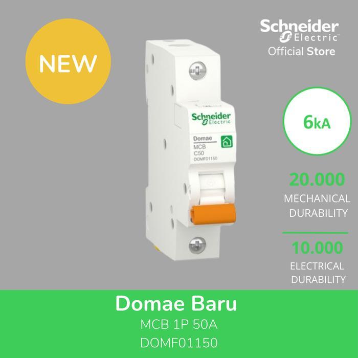MCB SCHNEIDER 50 AMPERE 1 PHASE TIPE DOMAE MCB SCHNEIDER 50A 1P