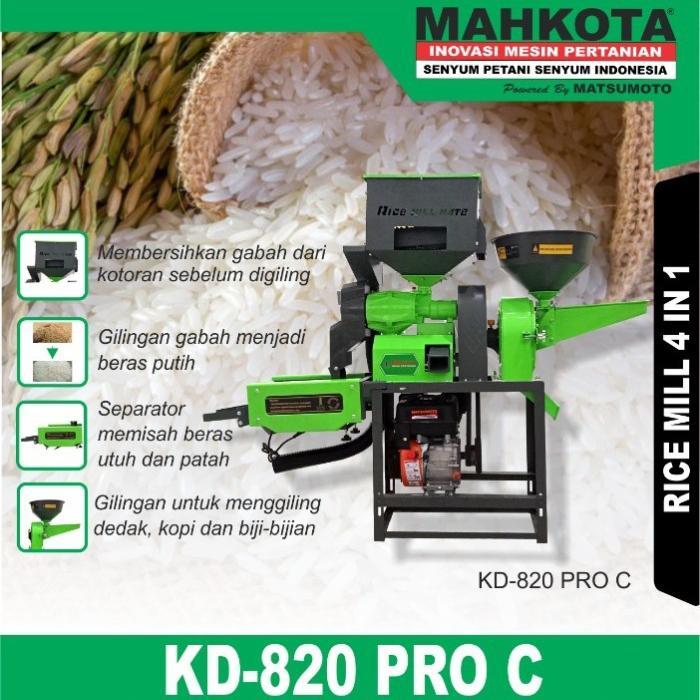 Mesin Giling Padi Mahkota KD820Pro C 4in1 KD 820 Pro C Siap Pakai 4 1 - Unit Saja