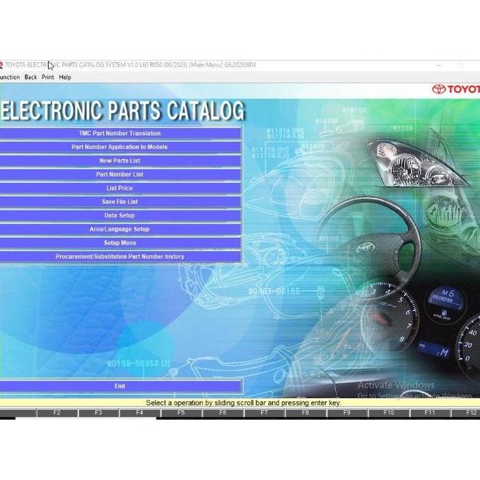 Software Electronic part catalog ( EPC ) TOYOTA