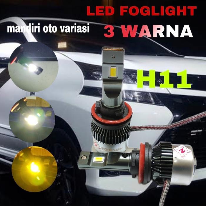 Lampu Led Foglamp Macrone 3 Warna H11 Foglight H11 Mc6 3Warna Macrone