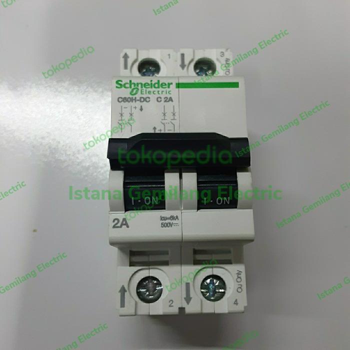 Mcb 2Pole 2A Ic60H-Dc Schneider Original