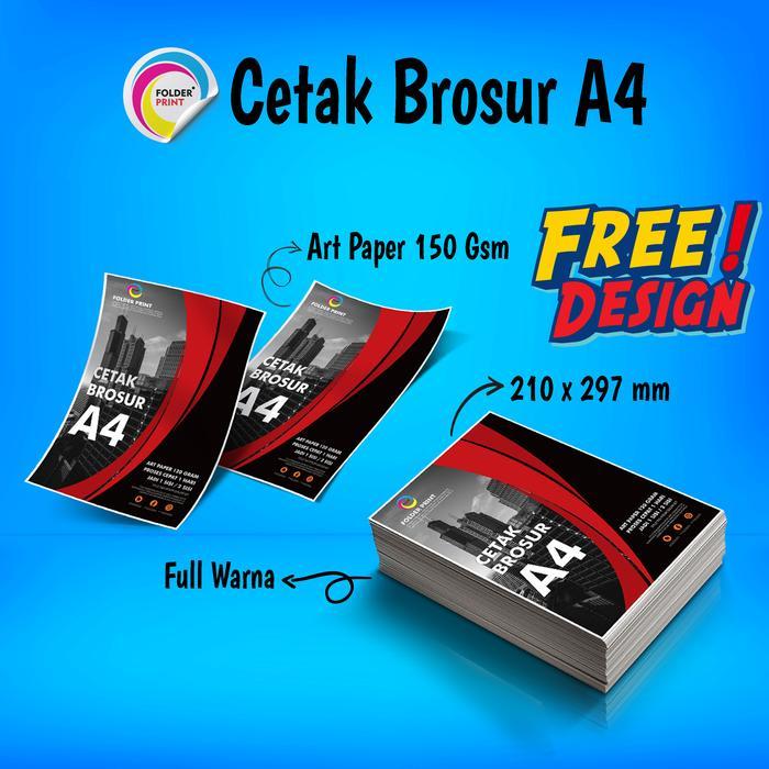 Cetak Brosur A4 Flyer Art Paper Free Design