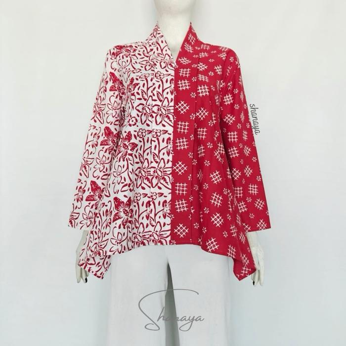 Shanaya Atasan Batik Wanita Modern Blus Kartini Batik Seling Batik Cap Garutan Blouse Kemeja Kerja