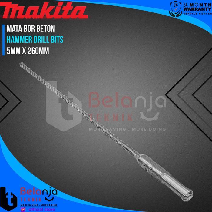 Makita Mata Bor Beton 5MM X 260MM SDS Plus Mata Hammer Drill Bits 5 MM B-68155