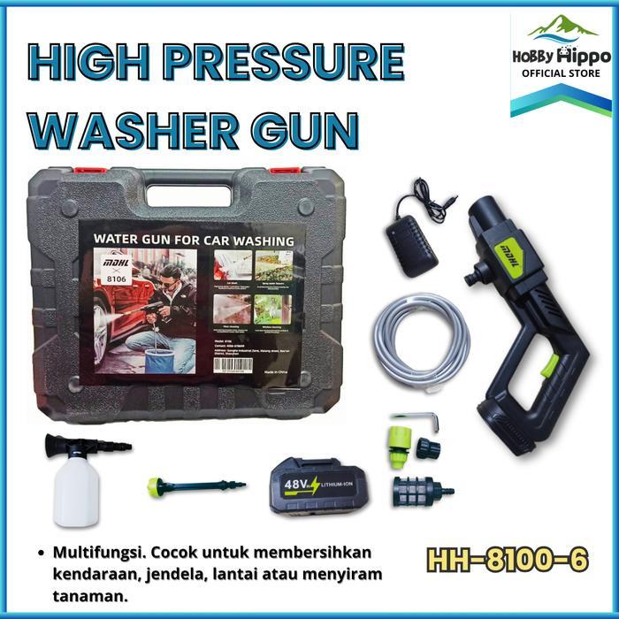 Mdhl Water Gun For Car Washing Baterai / Jet Cleaner Baterai 48V Js-8100-6