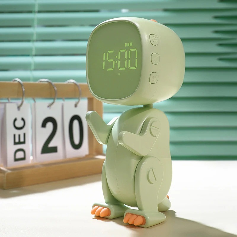 Bedside LED Clock Kids Alarm Clock Children's Sleep Trainier Digital Display With Voice Control Cute