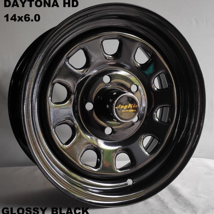 4pcs Velg Besi Daytona HD 14x6.0 5H 114.3 ET+15 Ring 14 R14 Lebar 6 inci mobil Mitsubishi L300