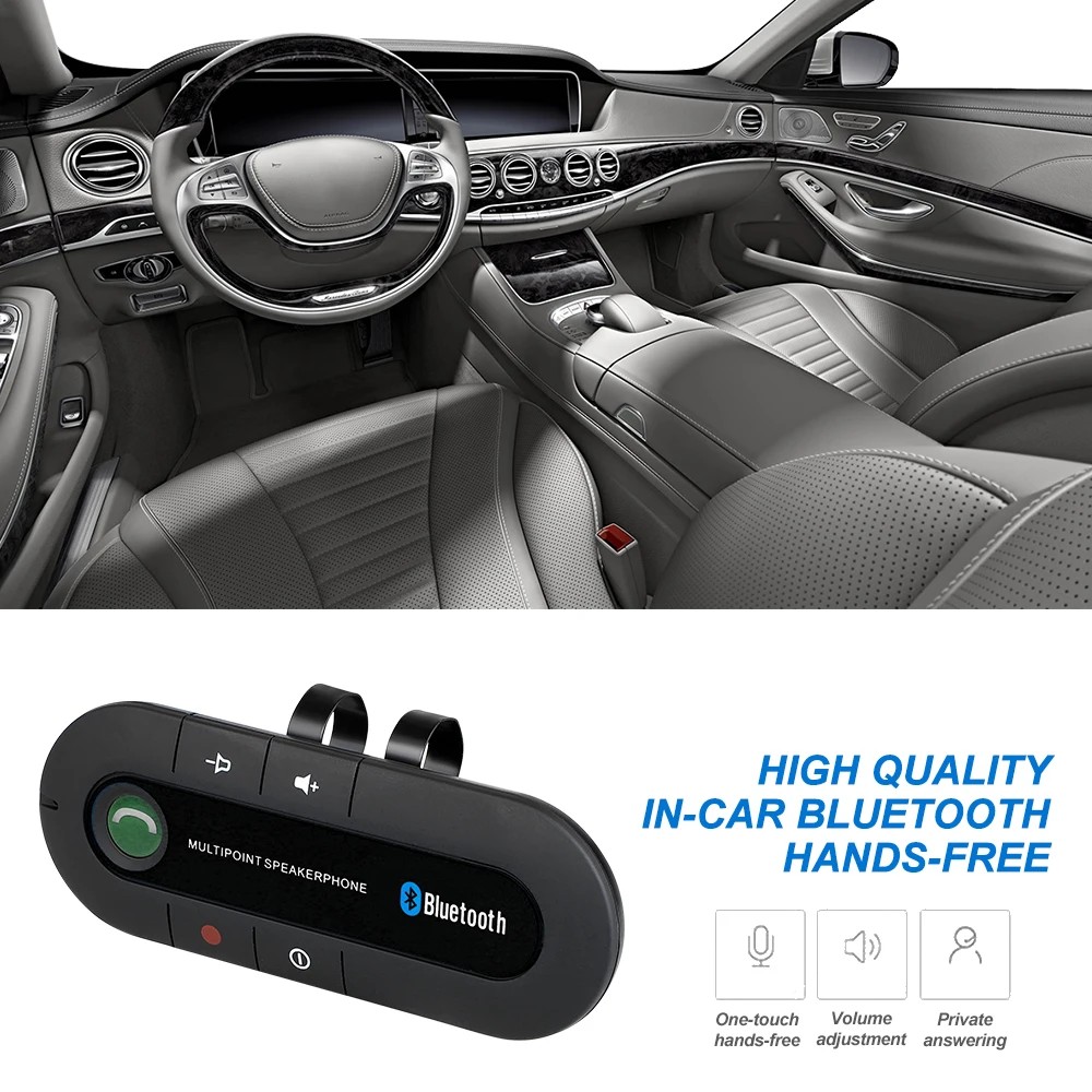 Car Sun Visor Speaker Bluetooth Car Kit Handsfree Call Wireless Speakerphone For Phone Auto