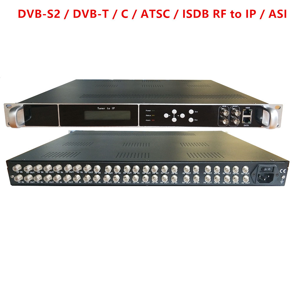 JUAL  24 Channel Tuner to ip DVB-S2 DVB-T2 isdbt atsc to IP ASI IPTV CATV TV System Digital RF Recei
