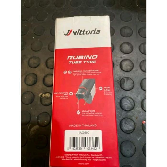 Vittoria Ban Vittoria Rubino Tube Type Kevlar 700X28C Untuk Latihan Intens Dan Balap Dengan Struktur