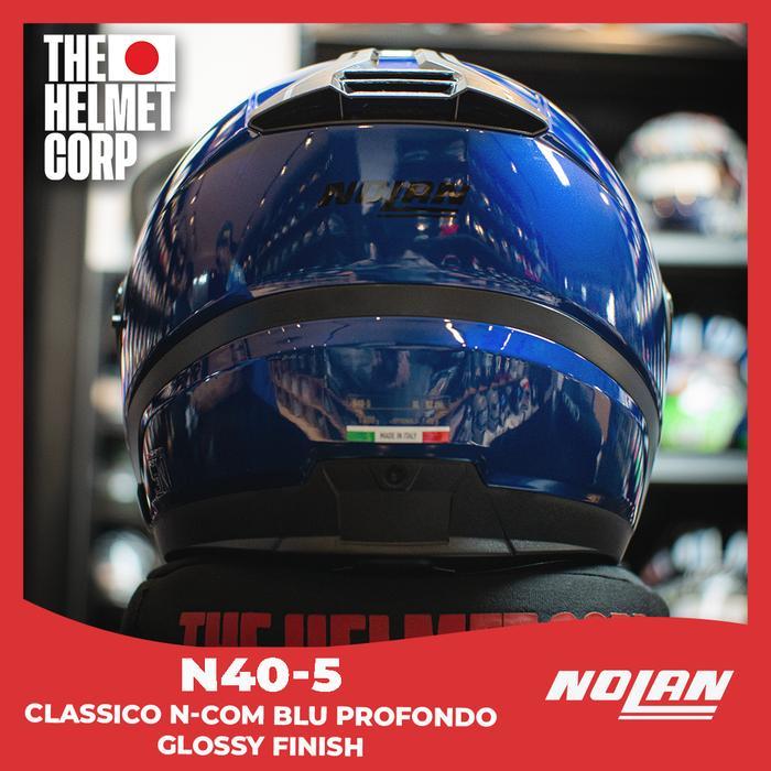 Nolan N405 Classico N-Com 312 Blu Profondo N40-5 Helm Half Face Touring Double Visor