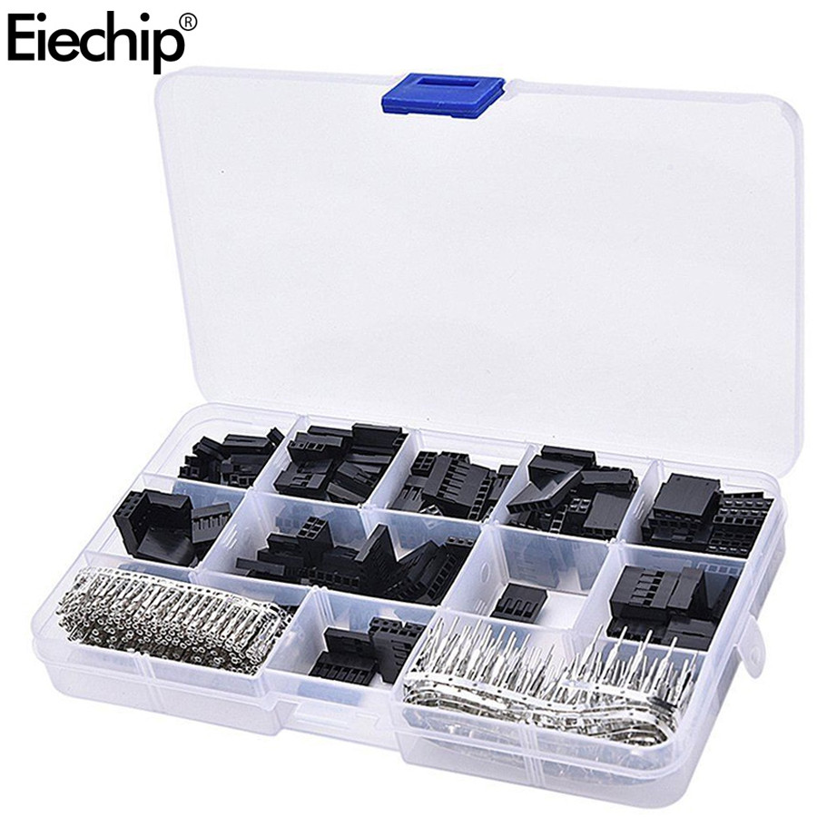 620pcs Dupont Connector 2.54mm, Dupont Cable Jumper Wire Pin Header Housing Kit, Male Crimp