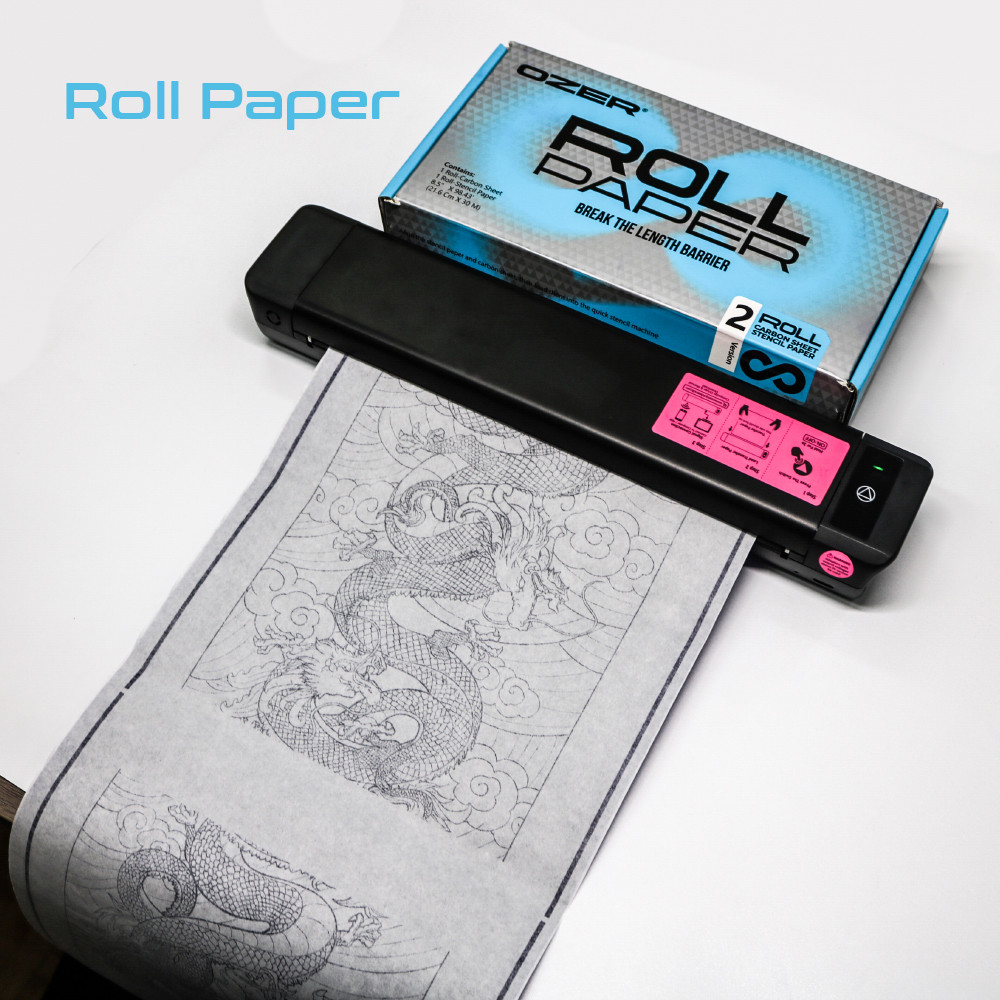 OZER Tattoo Transfer Paper Rolling Paper Thermal Copier Template Paper for Thermal Printer Tattoo