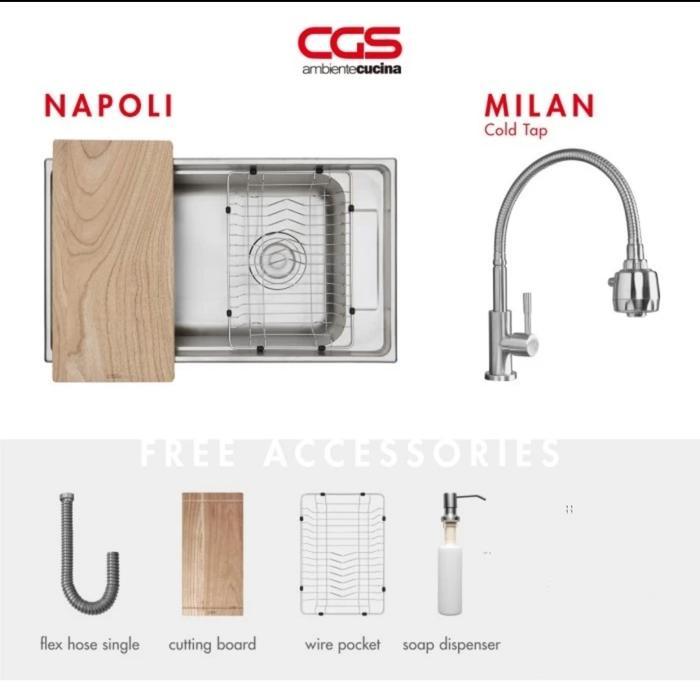 PAKET : KITCHEN SINK CGS NAPOLI + KRAN AIR CGS MILAN