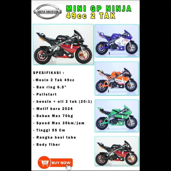 Mini Motor Medium Mini GP Pocket Bike 50cc 2tak Terbaru 2023 Not Lenka