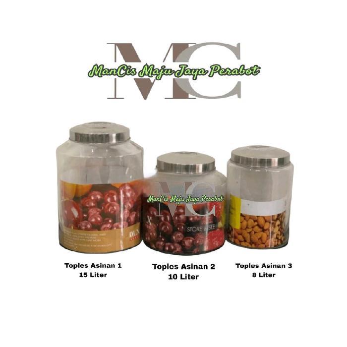 Toples kaca Asinan 1 DLX 15 liter / Toples kaca serbaguna Toples kerupuk