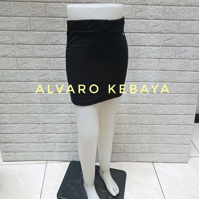 rok mini span bawahan kebaya panjang diatas lutut seksi wanita pendek strait melar stretch knitt