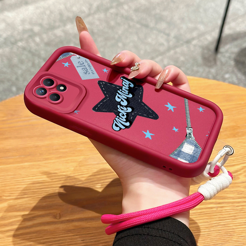 Casing Hp untuk Realme 8I Narzo 50 4G Case Casing Bintang Cowboy pola Cesing HP pelindung Softcase S