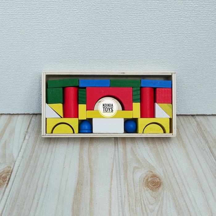 Mainan edukasi anak balok kayu aneka bentuk wooden block balok pintar
