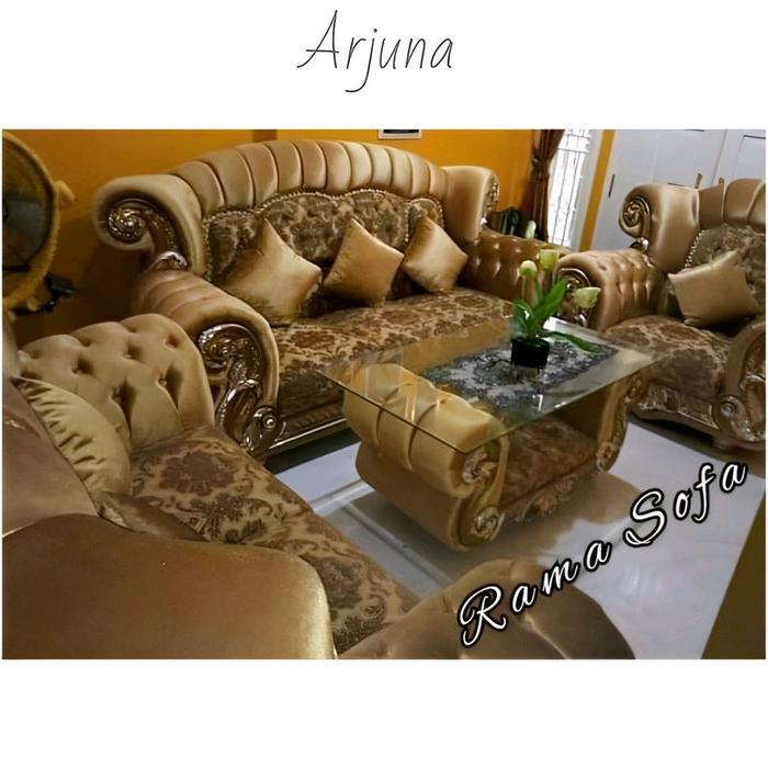 sofa jaguar arjuna ukuran jumbo sofa turki ruang tamu mewah kualitas premium klasik ukir - brown, se