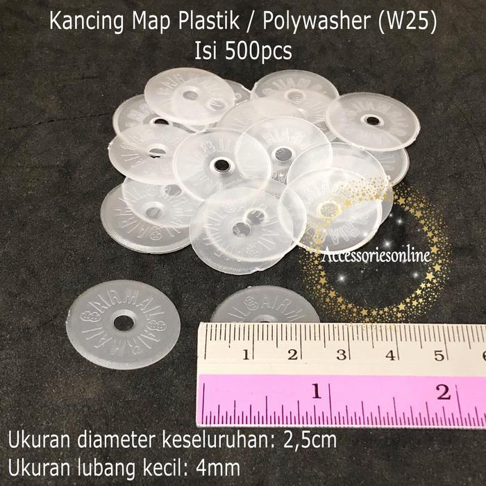 W25 bening / Kancing map / Polywasher isi 500pcs