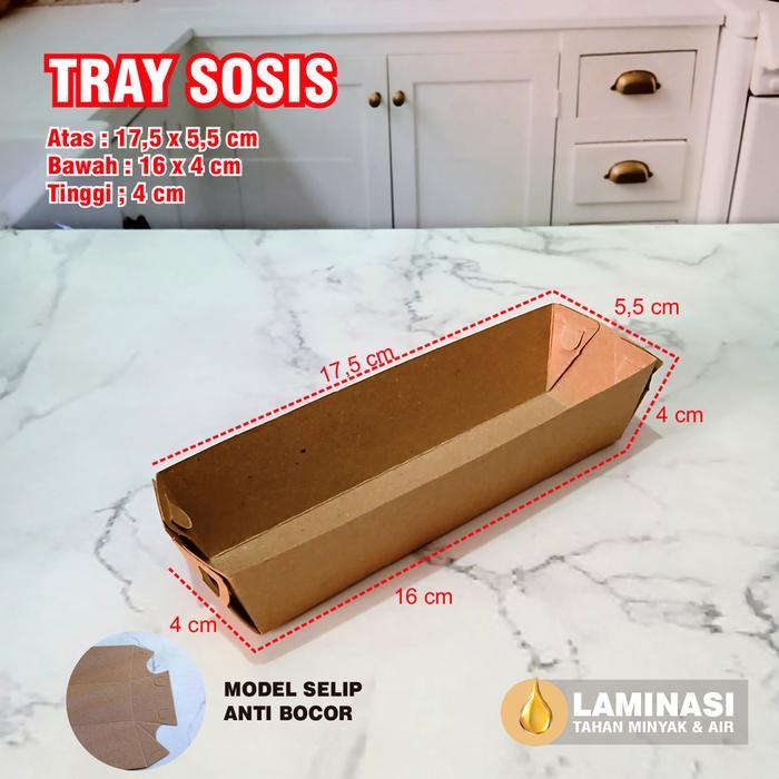 50 Pcs Paper Tray Sosis, Paper Tray Corndog
