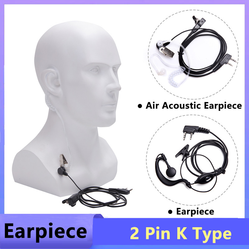 Walkie Talkie Headphone Acoustic Air Tube Earpiece Quansheng UV K5 UV K6 UV 5RPLUS 2 pin K Port Ptt 