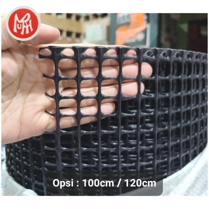 Slat Ram Jaring mesh Plastik Hdpe kotak 1/2" Hitam Black Lebar 90cm atau 120cm