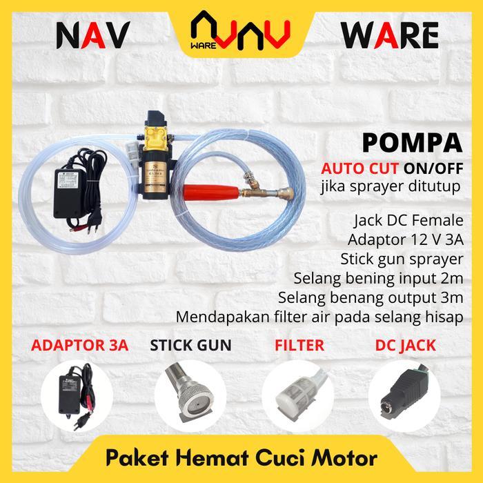 Paket Pompa Air Mesin Cuci Motor Alat Steam Sprayer Portable