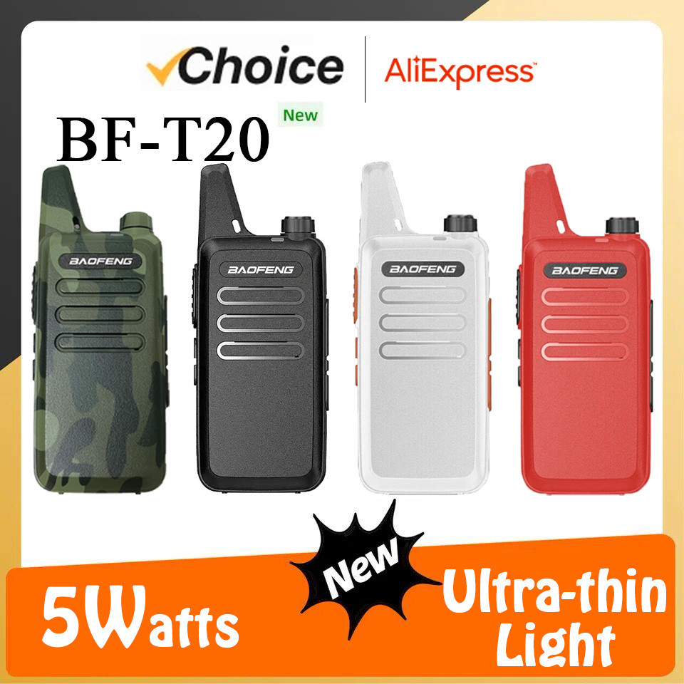 Baofeng Bf-T20 5W Portable Walkie Talkie Usb Charging 1Pc/2Pcs Two Way Radios Upgrade Of Bf-C9 Kd-C1