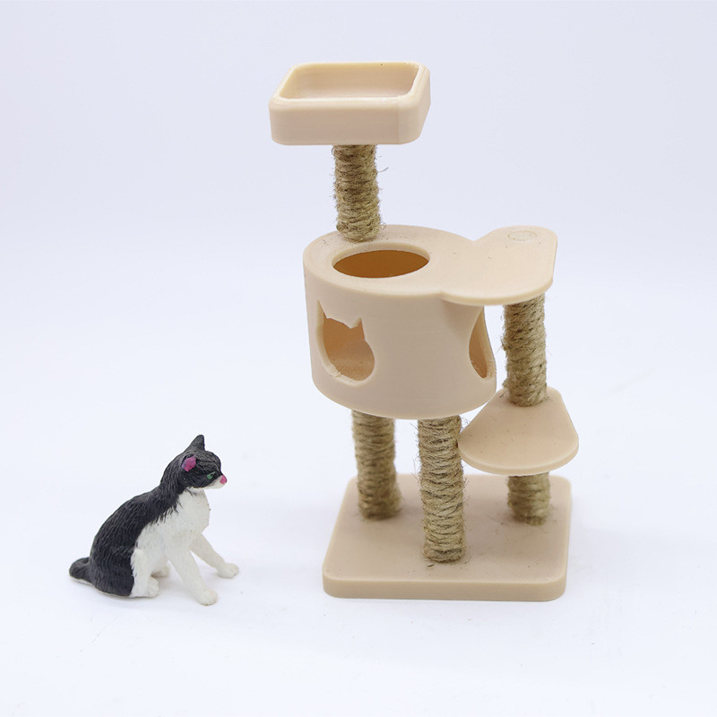 1/12 Dollhouse Simulation Pet Cat Climbing Frame Model Micro Scene Construction Props Dollhouse
