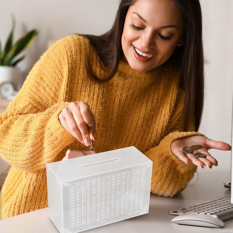 Clear Money Saving Box Acrylic Money Saving Box Transparent Money Cash Saving Box Money Banks For