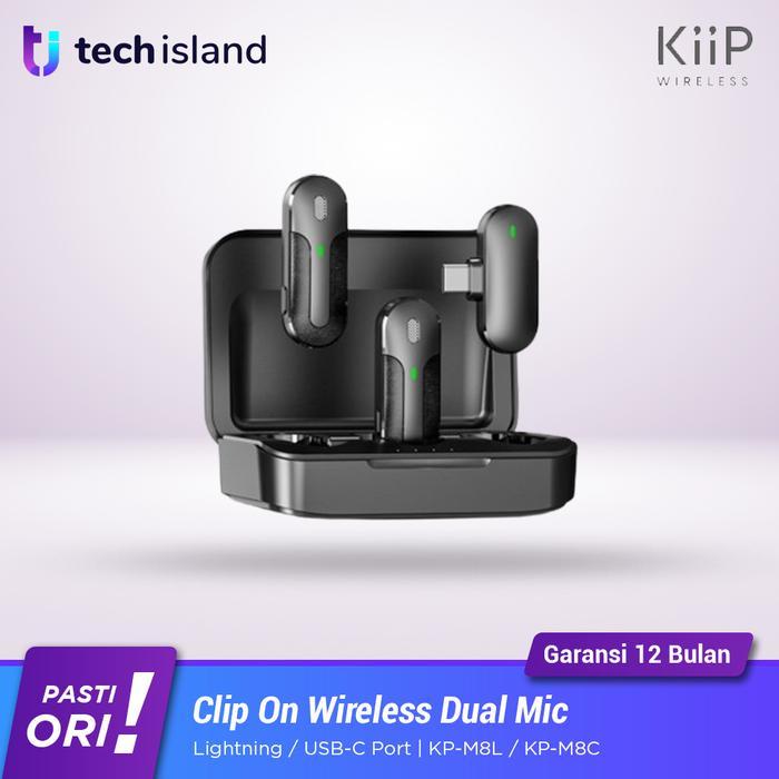 SALE KIIP M8 Microphone Wireless Mic Clip On Dual Mic USB-C Lightning KP-M8 TERMURAH