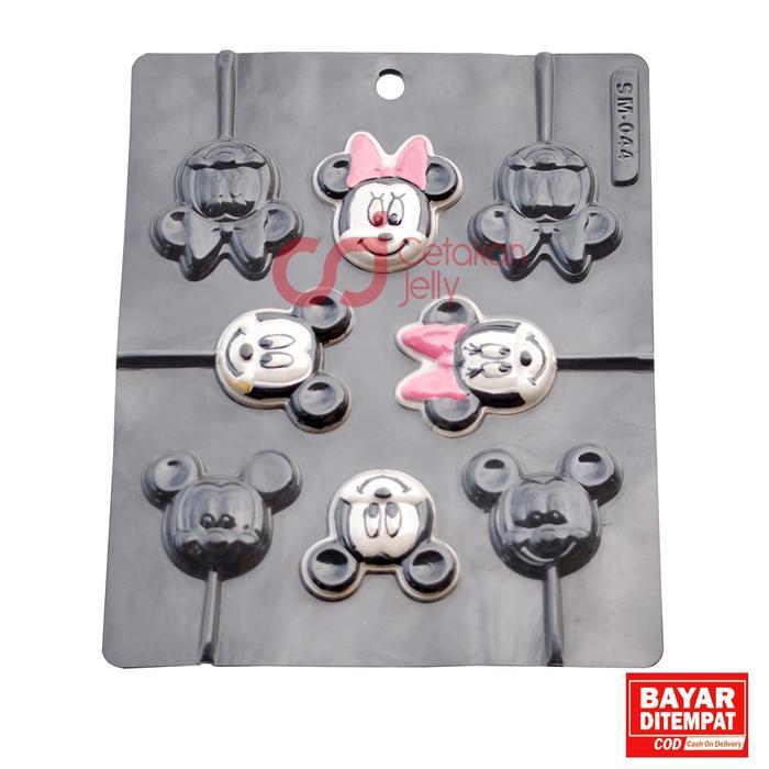 CJ Cetakan Coklat Permen Lolipop Karakter Pasangan Tikus 8 Cav Plastik