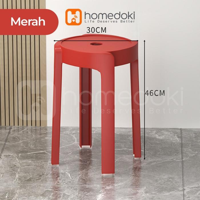 Homedoki Kursi Makan / Kursi Plastik / Kursi Bulat / Kursi Lesehan