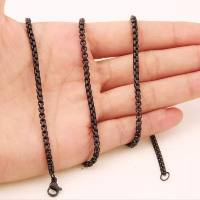 Kalung titanium Rantai hitam pria cowok-keren &cool ORIGINAL