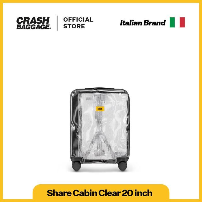DISKON Crash Baggage Share Koper Bening Transparan Cabin 20 Inch Polycarbonate READY STOCK