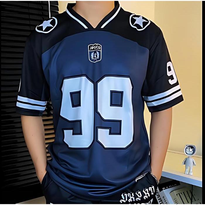 Baju Jersey Olahraga Nomor 99 Vintage Rugbi Hoki Dryfit Brazil Milano Sublimasi Pria Wanita Sport