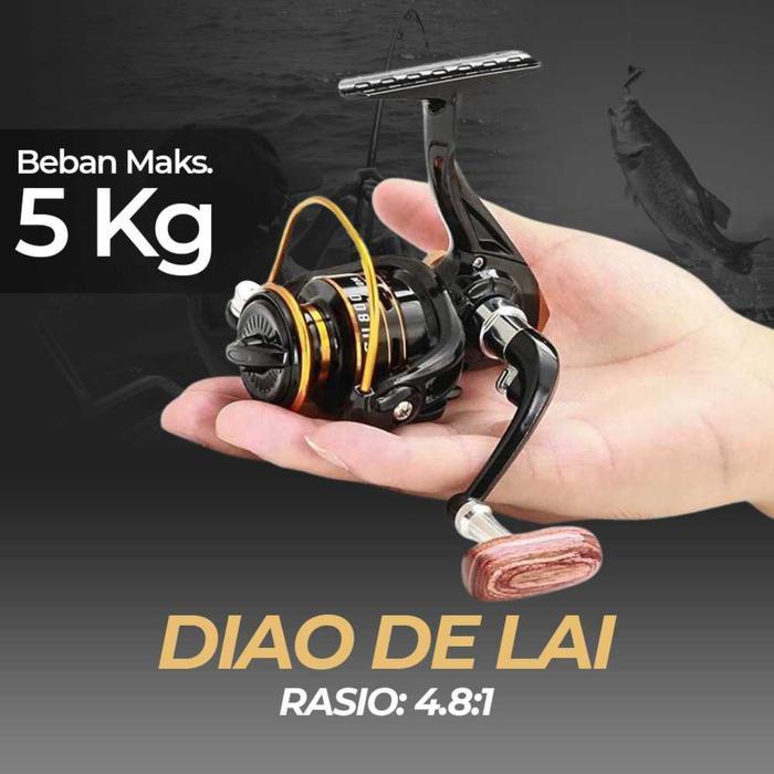 Daiwa - Reel Rill Pancing Ikan Mini Diaodelai SU800 Spinning Ratio 481 Metal Kuat Laut
