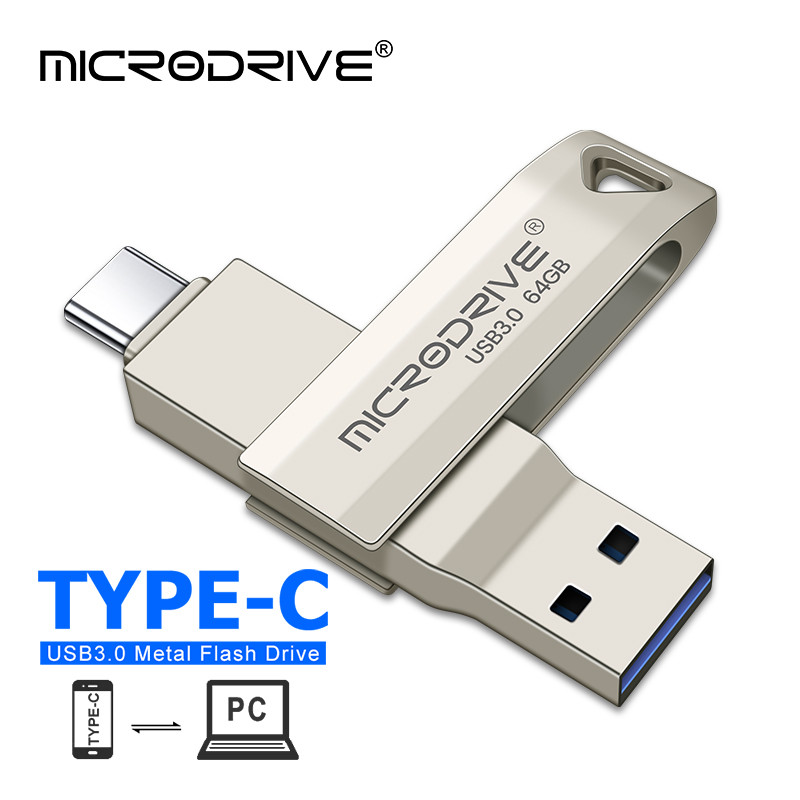 2 in 1 OTG USB-C Flash Pen Drive Metal Memory Stick Usb 3.0 flash Disk 64GB 128GB 256G 512G USB3.0